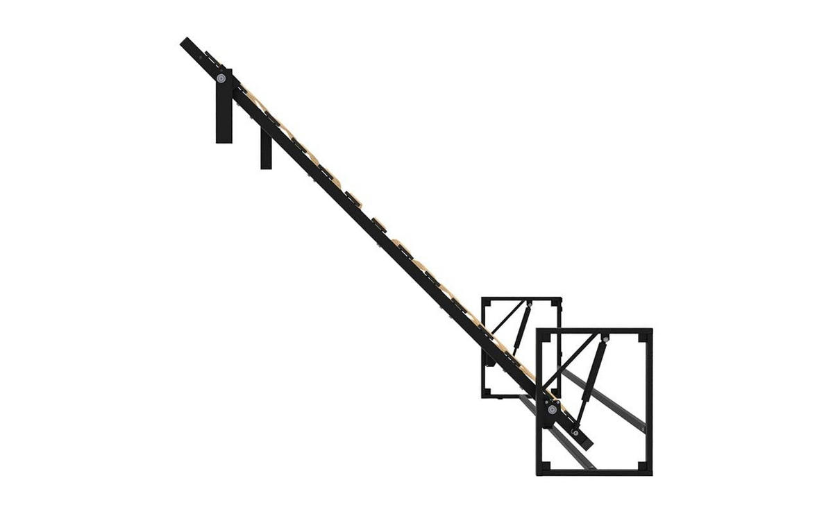 WANDBETT Morphy Classik Modulares SizeFlex- und TypeFlex-System - 192x200 Vertikal - Schwarz, Holz/Metall (192/200cm) - WallBedKing