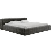 POLSTERBETT Lipari 140x200 Dunkelgrau - Dunkelgrau/Naturfarben, Holz/Textil (140/200cm) - Graingold