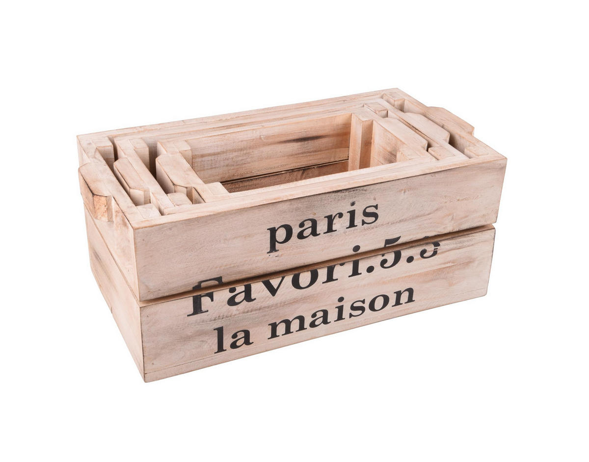 BLUMENKASTEN Marta 3er Set Natur Mahagoni Pflanzkasten - Naturfarben, Holz (25.5/20/49cm) - DELUKE