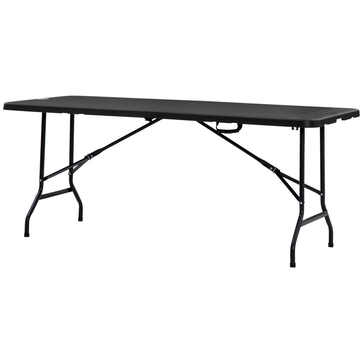 GARTENTISCH DE-07246 klappbar, für 6 Personen mit Holzoptik Dunkelgrau - Dunkelgrau, Kunststoff/Metall (180/75.5/73cm) - ComfortXL