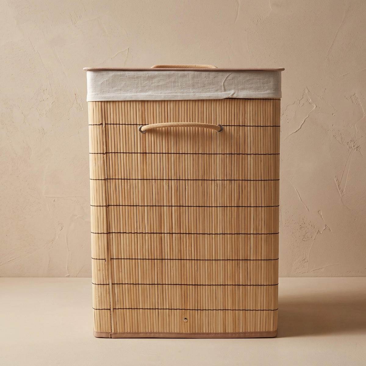 WÄSCHEKORB aus Bambus 40/19/57 cm - Beige, Naturmaterialien (19/57/40cm) - NUXIO