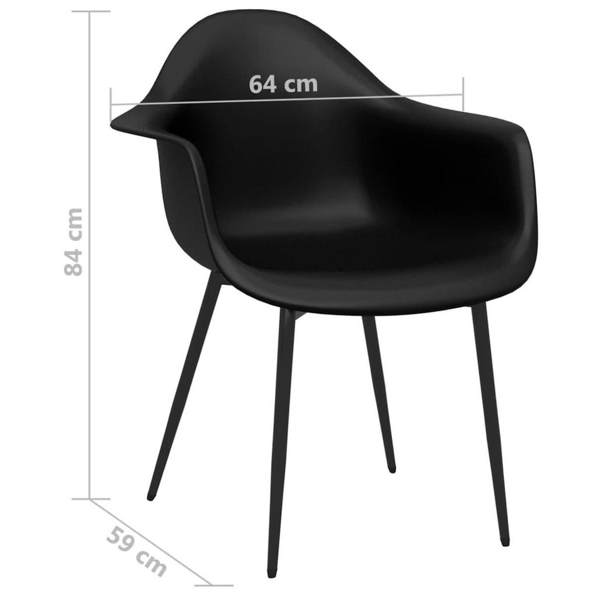 ESSZIMMERSTÜHLE 4 Stk. Schwarz PP 59*64*84cm - Schwarz, Kunststoff (59/84/64cm) - ZMH