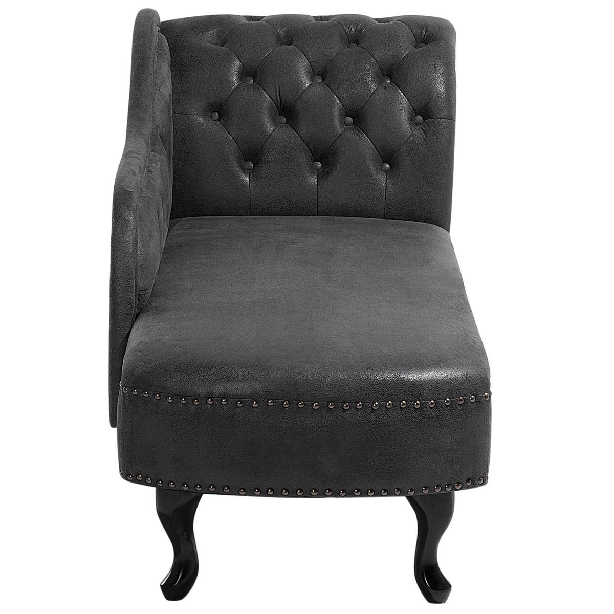 CHAISELONGUE Kunstwildleder dunkelgrau rechtsseitig Nimes - Grau, Kunststoff (170/79/73cm) - Beliani
