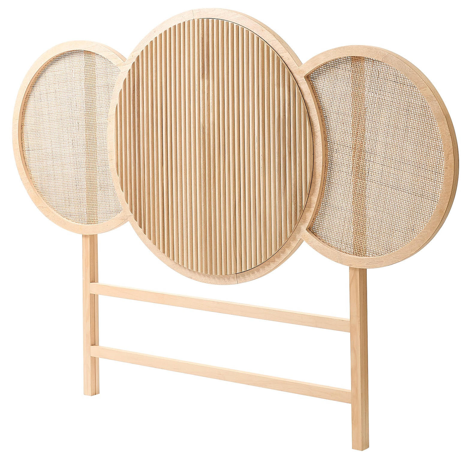 BETTKOPFTEIL Rund Braun 160 cm - Braun, Holz (160/120/3cm) - Nordlys