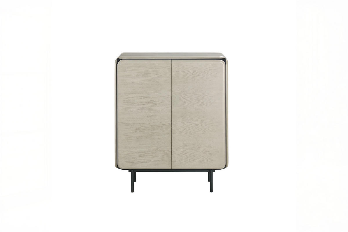 HIGHBOARD AVRIL Grau Eiche - Schwarz/Grau, Holzwerkstoff/Metall (100/121/40cm) - KAWOLA