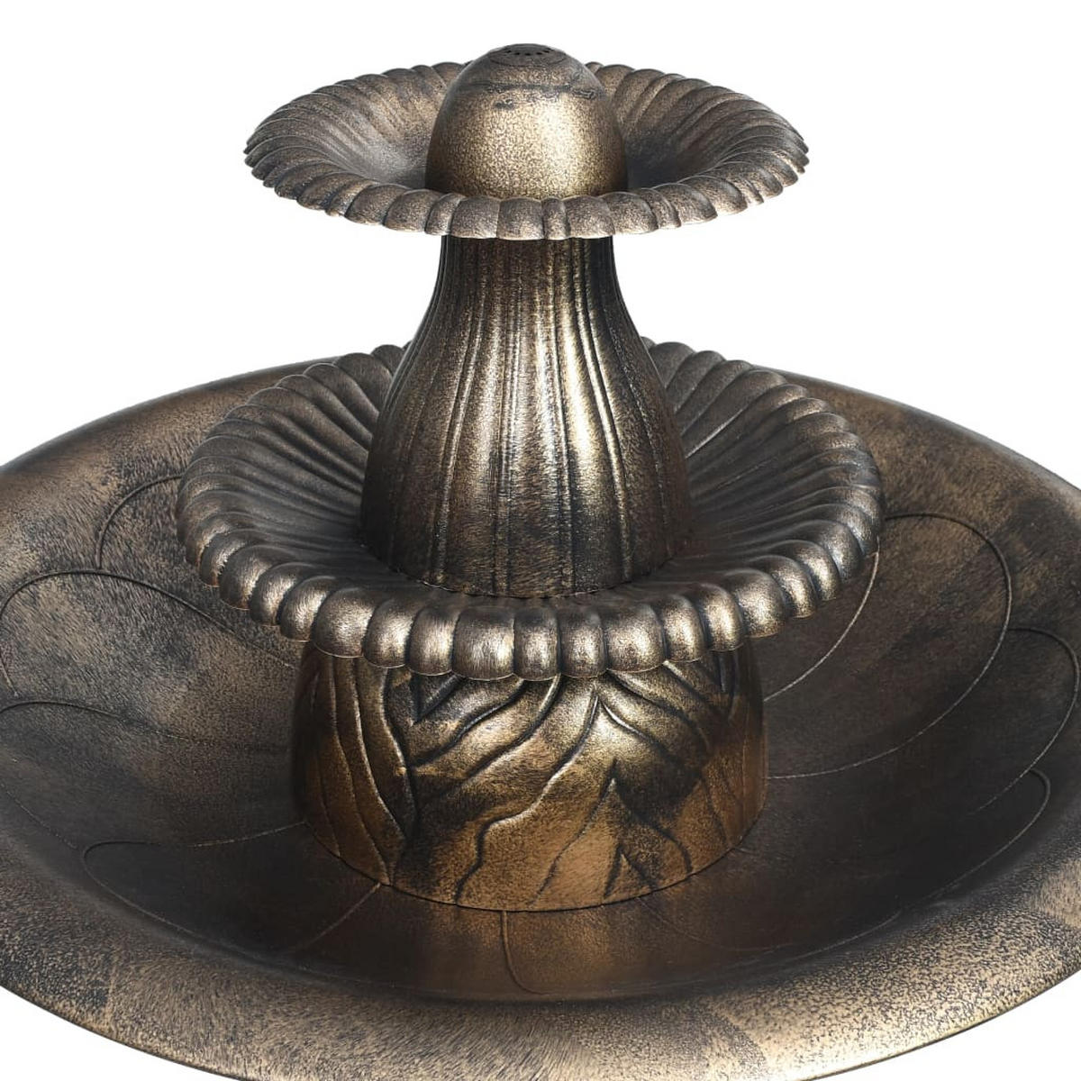 VOGELBAD Mit Springbrunnen Bronzen 50/91 Cm Kunststoff - Bronzefarben, Kunststoff (50/91/50cm) - vidaXL