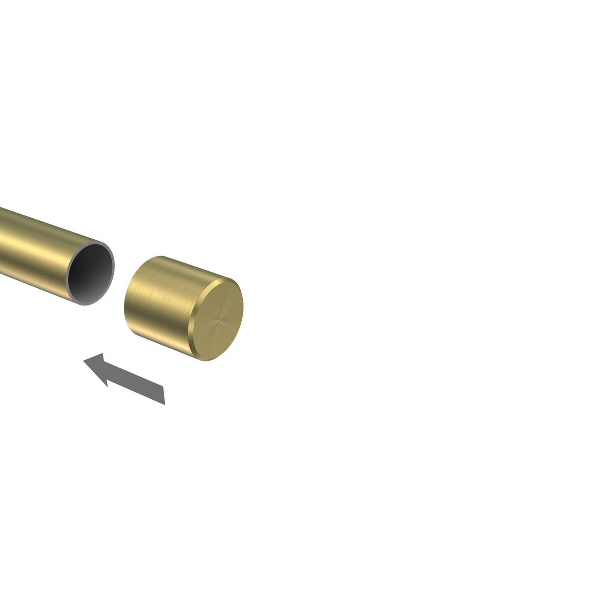 ENDSTÜCKE FÜR GARDINENSTANGEN 20 mm Ø, Santo Messing-Optik, Packung 2 Stück - Messingfarben, Metall (2.5/2.5/2.5cm) - INTERDECO