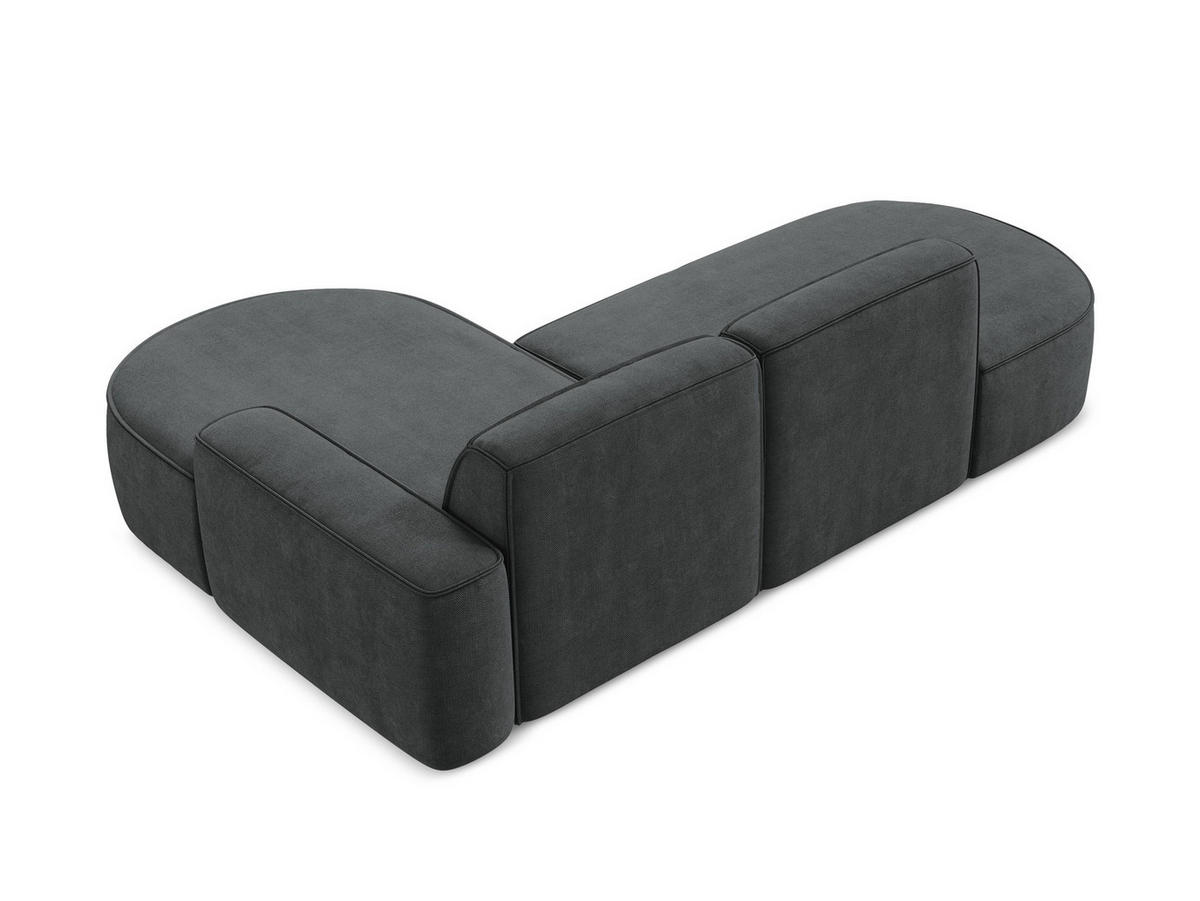 SOFAELEMENT Chenille Stoff Grau - Dunkelgrau/Schwarz, Holzwerkstoff/Kunststoff (90/70/89cm) - Makamii