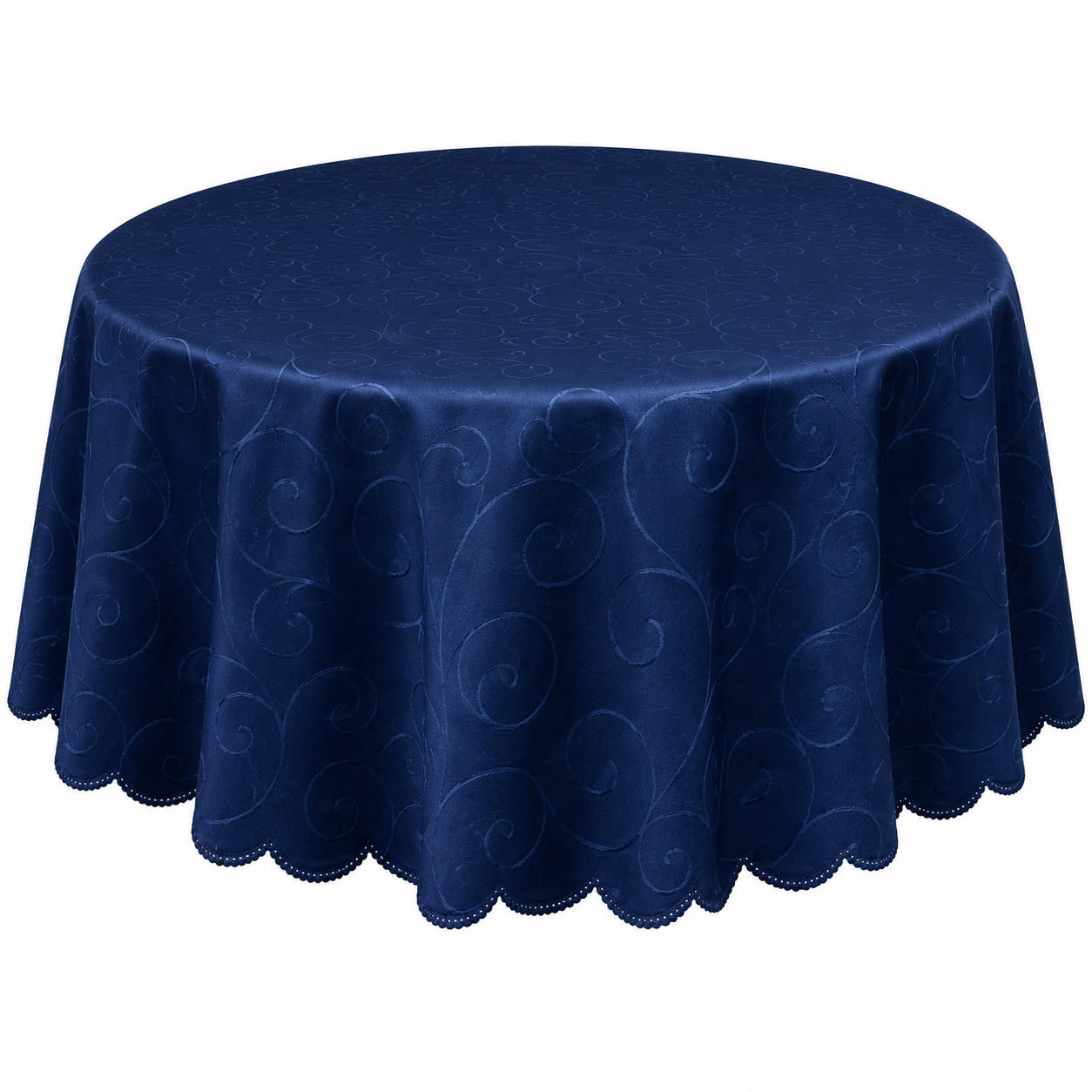 TISCHDECKE 135/180 cm oval Ornamente Dunkelblau - Dunkelblau, Textil (135/180cm) - TiborTex