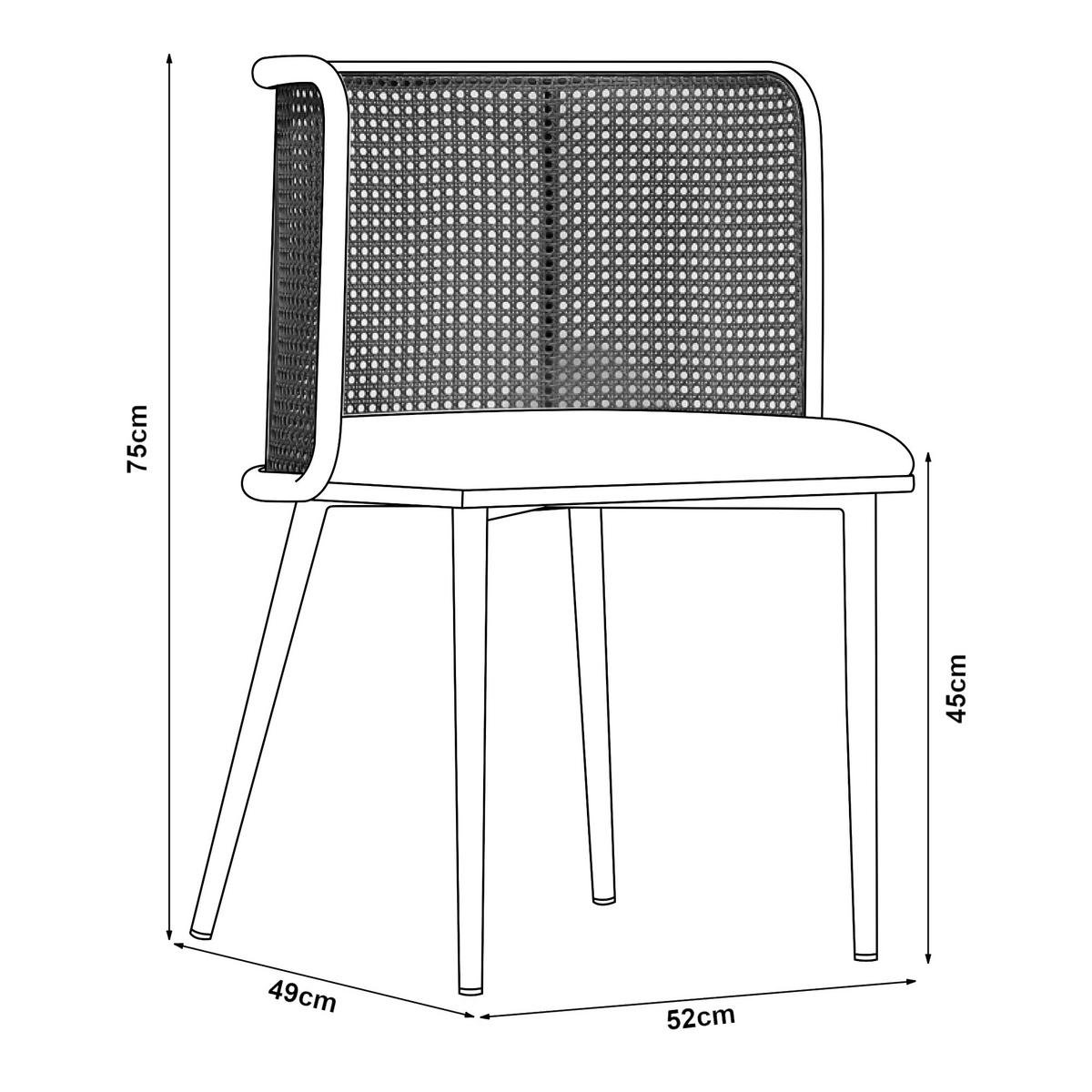 ESSZIMMERSTUHL-SET 2 TLG. Flen - Schwarz/Braun, Kunststoff/Textil (52/75/49cm) - [en.casa]