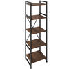 REGAL Manchester,inklusive Kippschutz, 47,5 x 34,5 x 151,5 cm,Industrial Holz dunkel, rustikal - Rostfarben, Holz (34.5/151.5/47.5cm) - tectake