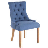 ESSZIMMERSTUHL Aboli Stoff, antik-hell Blau - Blau/Hellbraun, Holz/Textil (55/92/58cm) - TPFLiving
