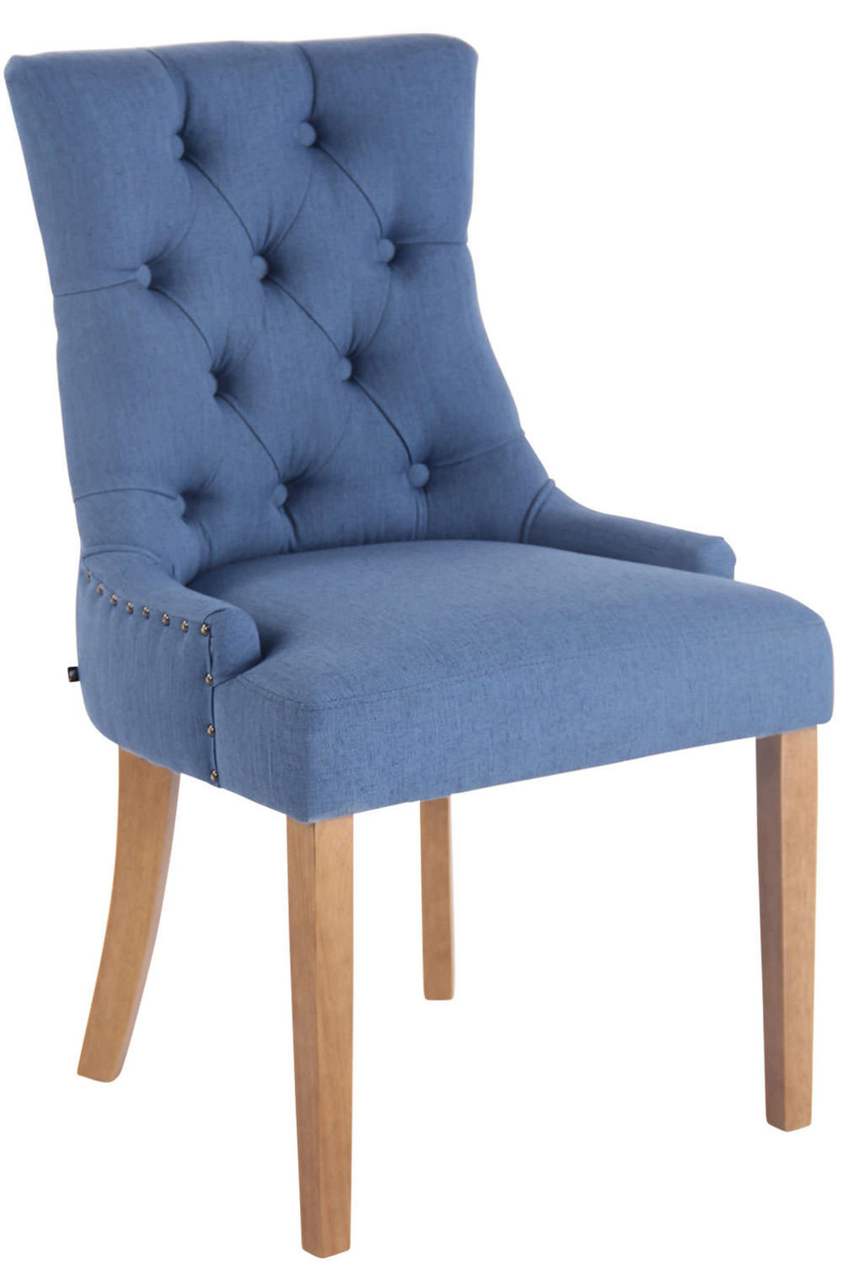 ESSZIMMERSTUHL Aboli Stoff, antik-hell Blau - Blau/Hellbraun, Holz/Textil (55/92/58cm) - TPFLiving