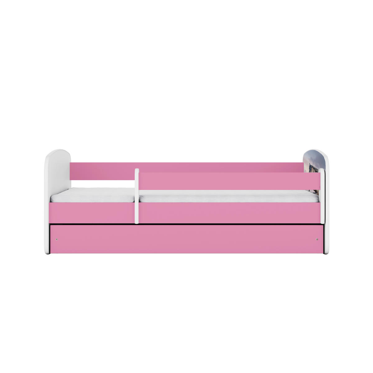 KINDERBETT Pferd im Galopp mit Schublade und Matratze 180/80 - Rosa, Holzwerkstoff (80/180cm) - RAUMHIRSCH FURNITURE