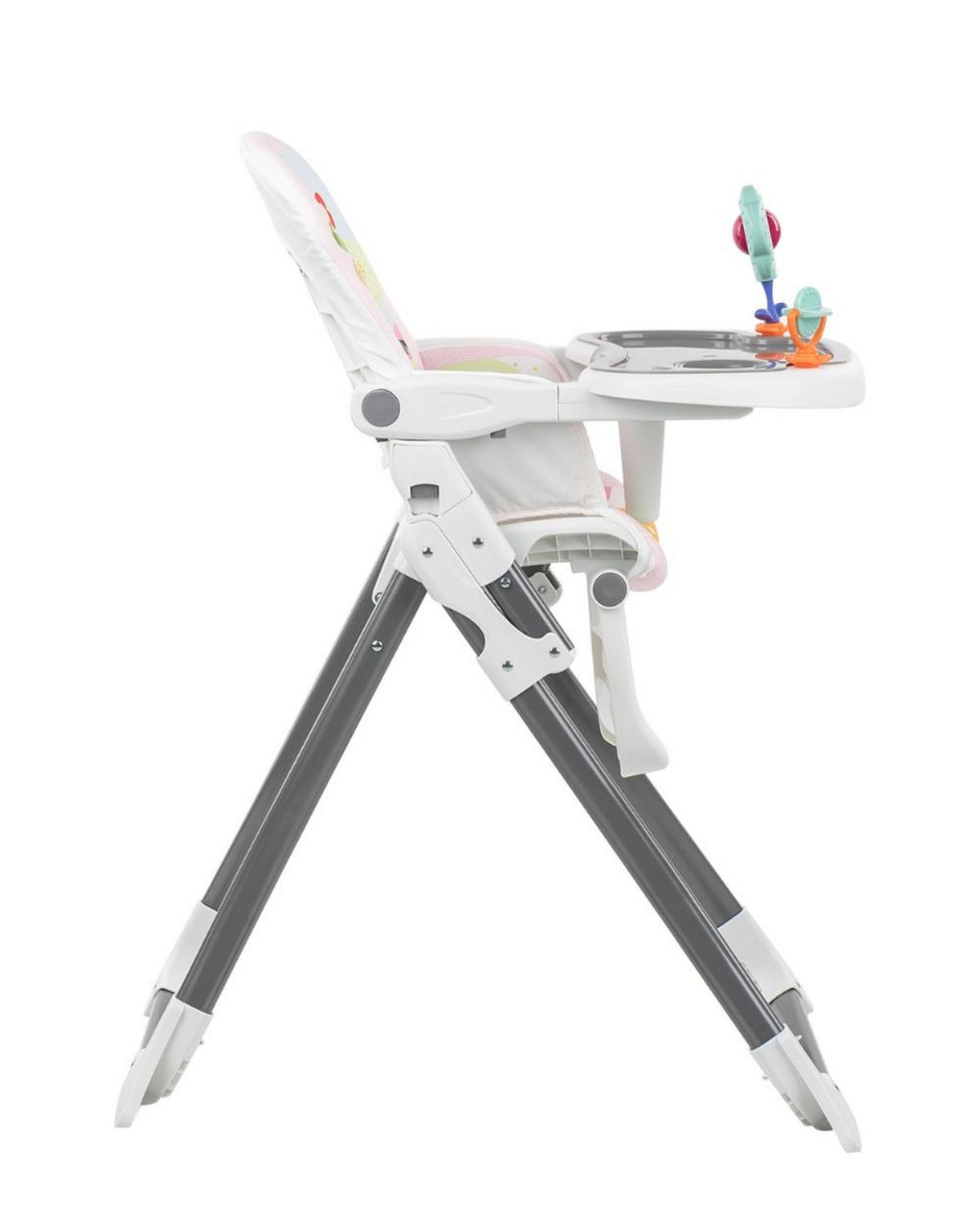KINDERHOCHSTUHL Izzy klappbar rosa Rassel, Fußstütze, Gurt, Doppeltablett - Rosa, Metall (49/92/68cm) - Kikka boo
