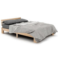 HOLZBETT 140/200 cm mit Kopfteil aus Massivholz Kiefer – inkl. Lattenrost - Naturfarben, Holz (140/200cm) - BEAOK