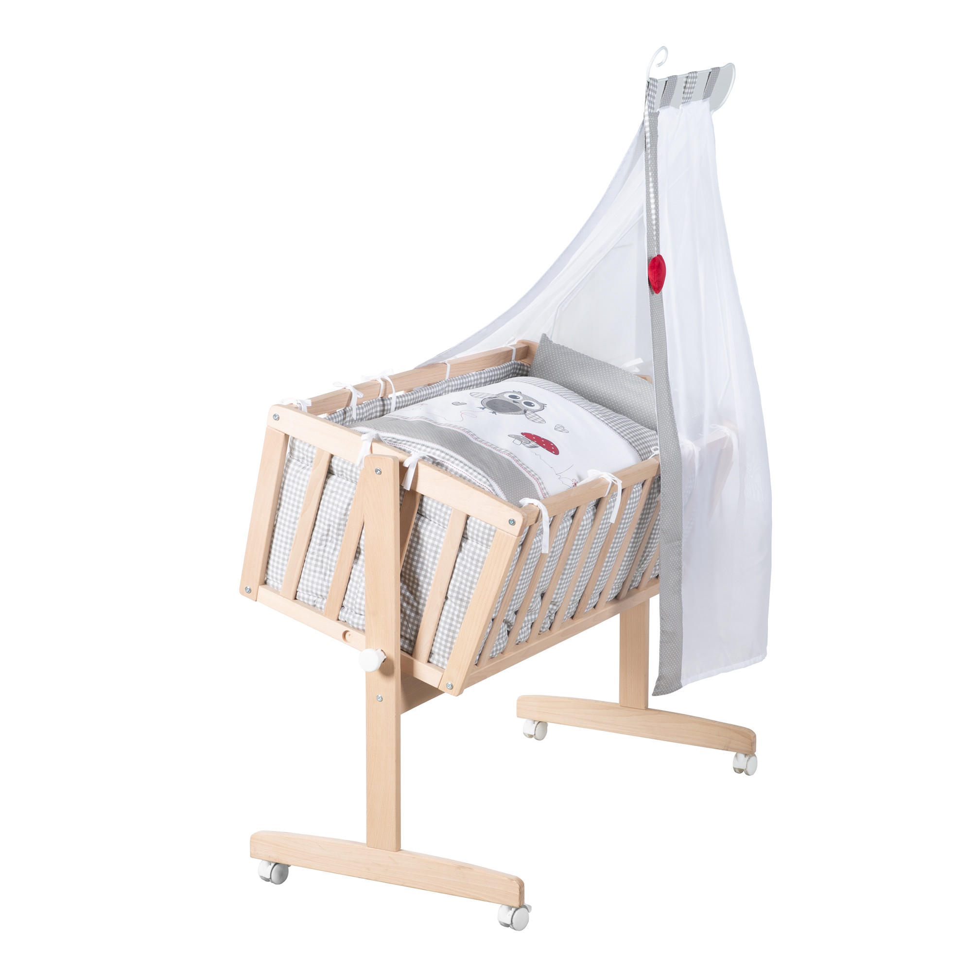 BABYWIEGENSETT Adam & Eule - Naturfarben, Holzwerkstoff/Textil (40/90cm) - Roba