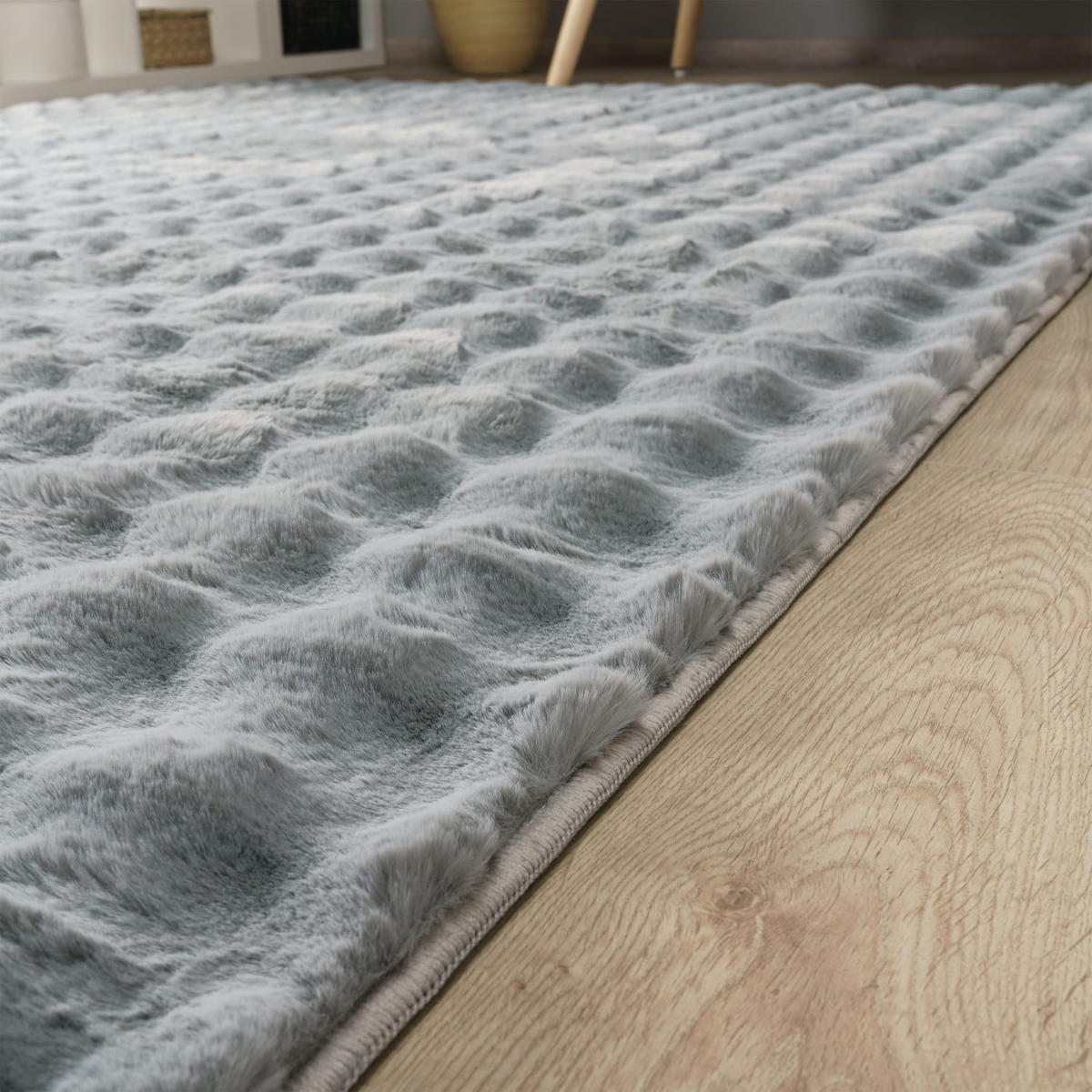 HOCHFLORTEPPICH Rauten Grau 200 x 280 cm - Grau, Kunststoff (200/280cm) - TT Home