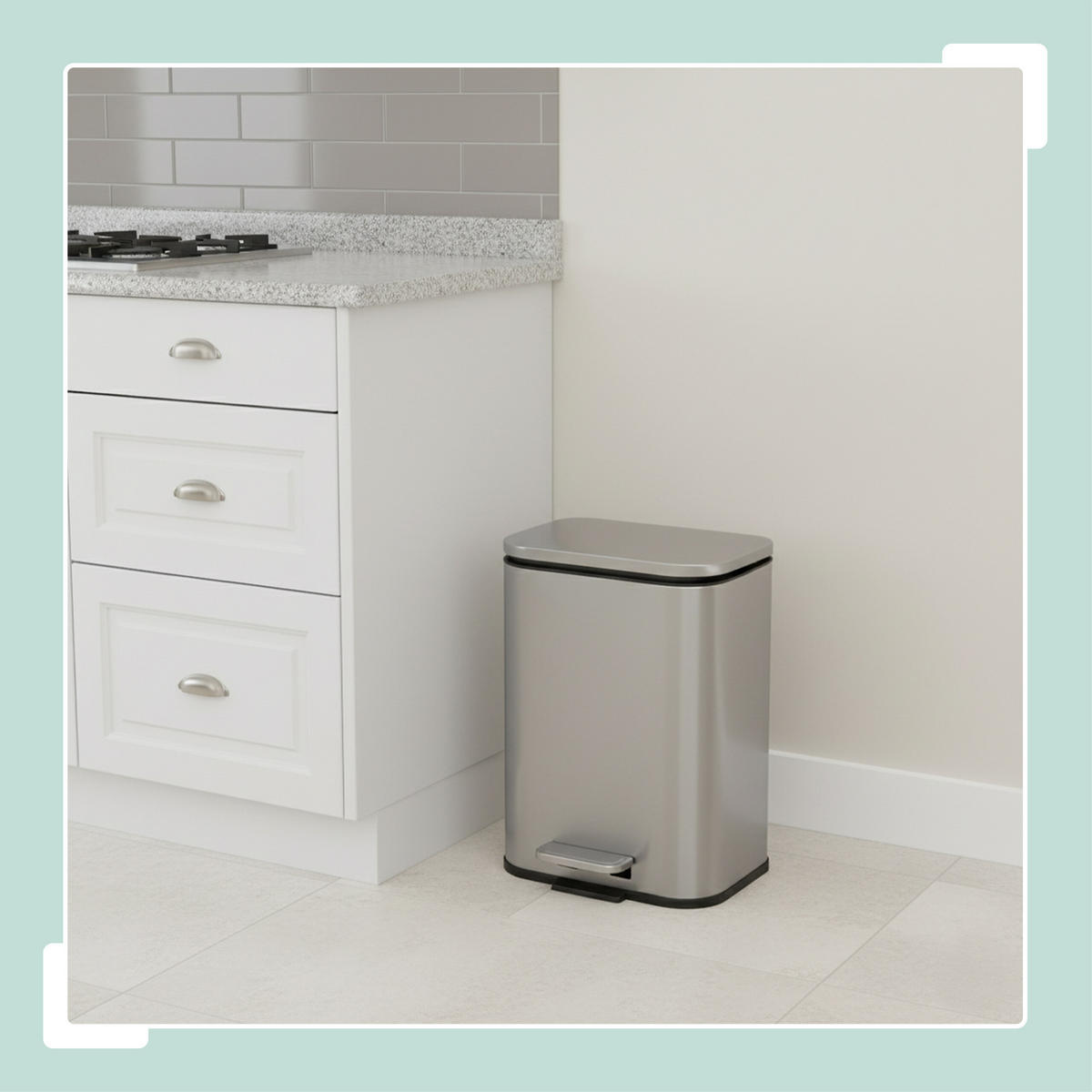 MÜLLEIMER 5l - Silberfarben, Kunststoff/Metall (21/27/19cm) - Relaxdays