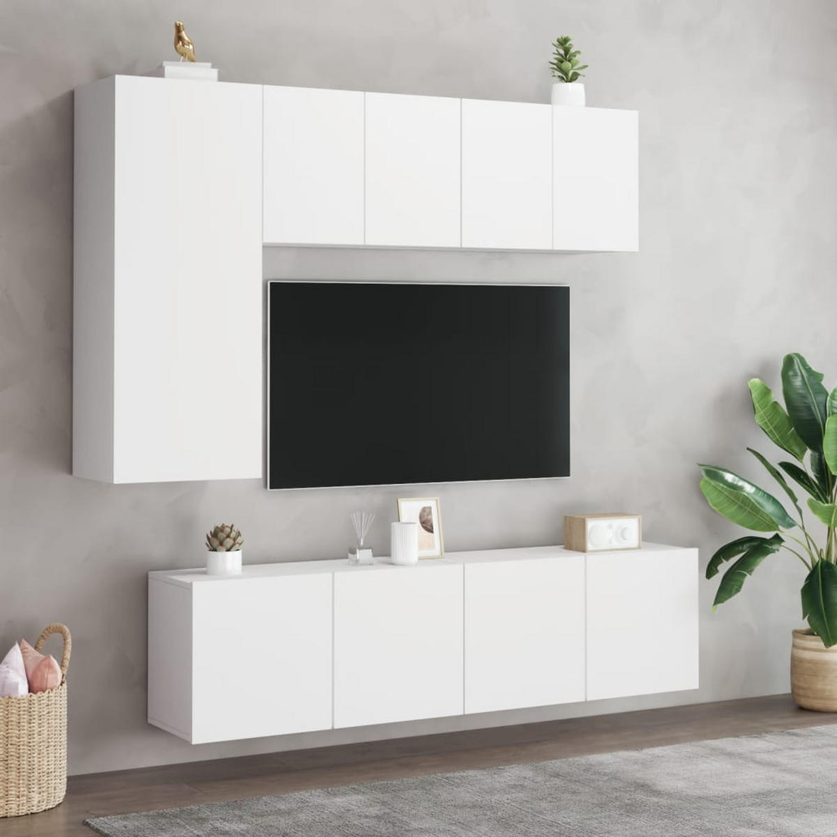 TV-WANDSCHRÄNKE 2er Set Weiss 60/30/41 Cm - Weiß, Holzwerkstoff (41/60/30cm) - vidaXL