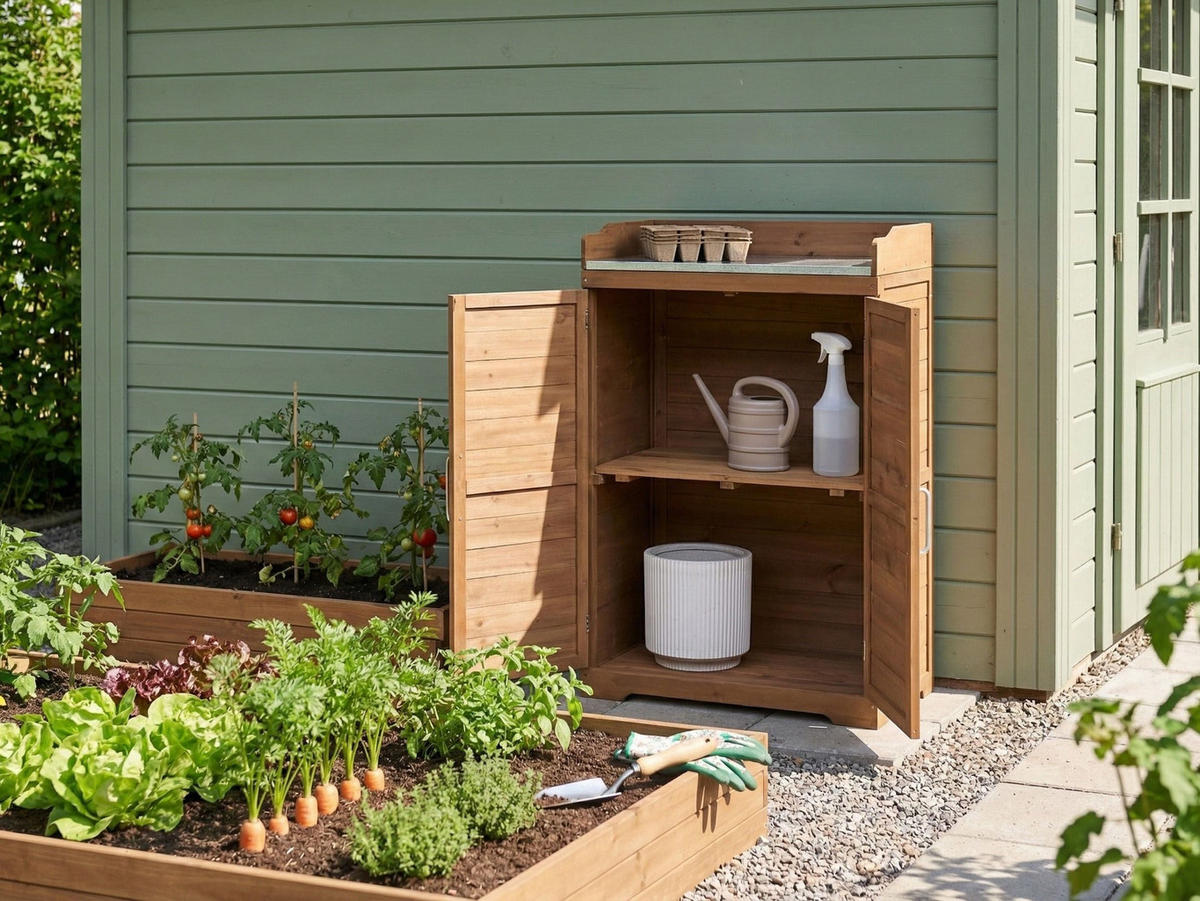 PFLANZTISCH 67/100 cm Tannenholz Braun Tereville - Braun, Holz - Beliani