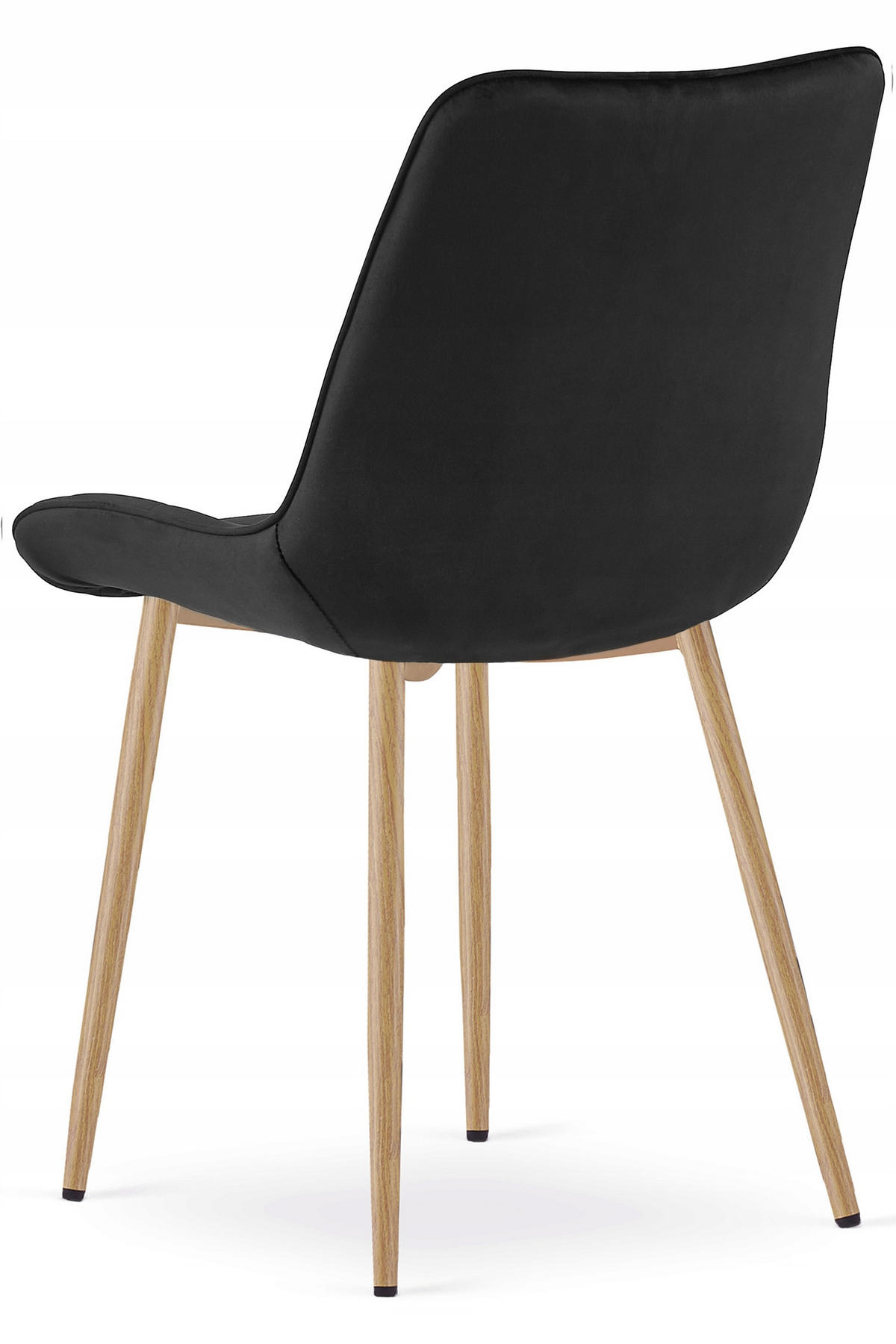 STUHL Schwarz 54x60 cm BERA Samt Beine Eiche - Schwarz, Kunststoff (54/52/60cm)