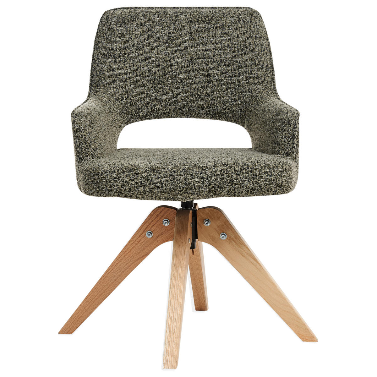 ÉTKEZŐSZÉK forgatható Buklé Zöld Moravia - barna/zöld, textil/fa (56/83/66cm) - Beliani