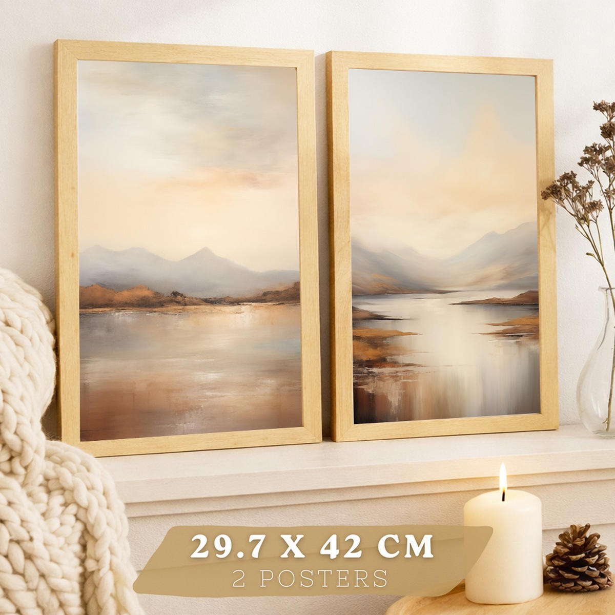 PLAKAT Sada 2 Soumrak A3 bez rámu - čirá, papír (29.7/1/42cm) - Nacnic