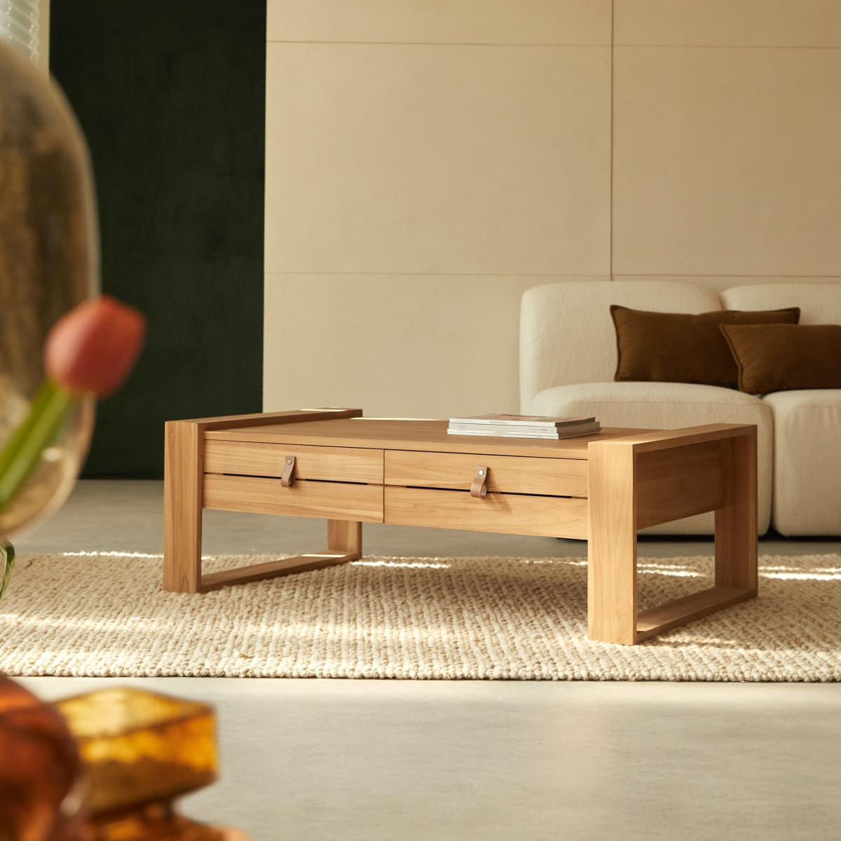 COUCHTISCH Minimalys Natur aus Teak - Naturfarben, Holz (70/120/40cm) - Tikamoon