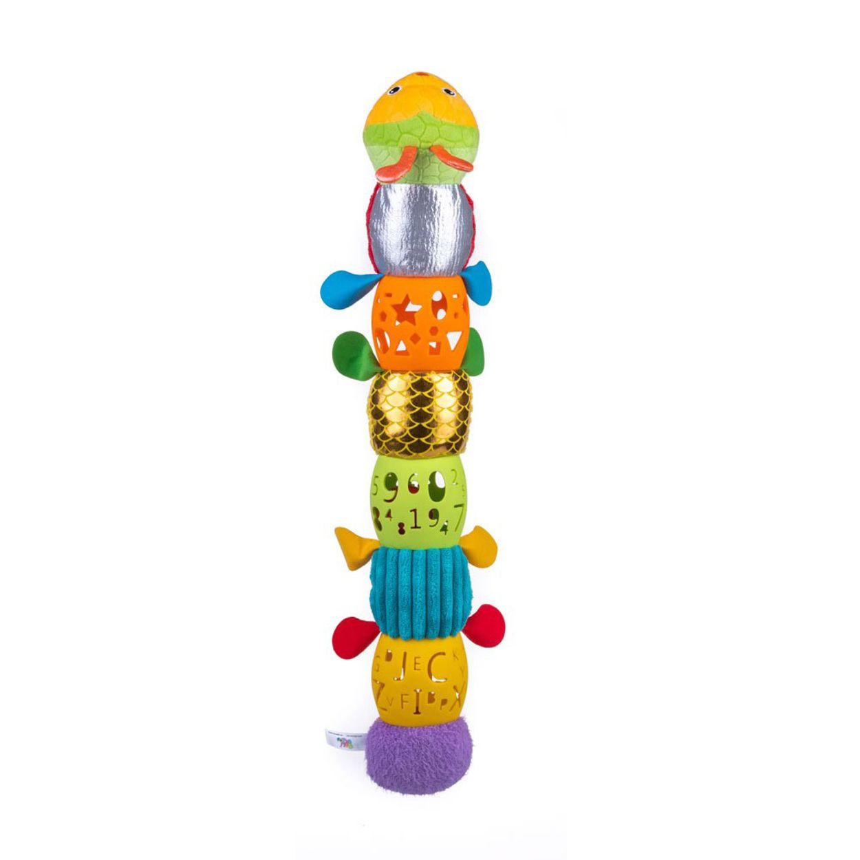 STOFFSPIELZEUG Raupe 80208 bunt 55 cm lang, Rassel, 8 Elemente, ab Geburt, Plüschraupe, Greifelemente - Multicolor, Textil (8/5/55cm) - Bali Bazoo