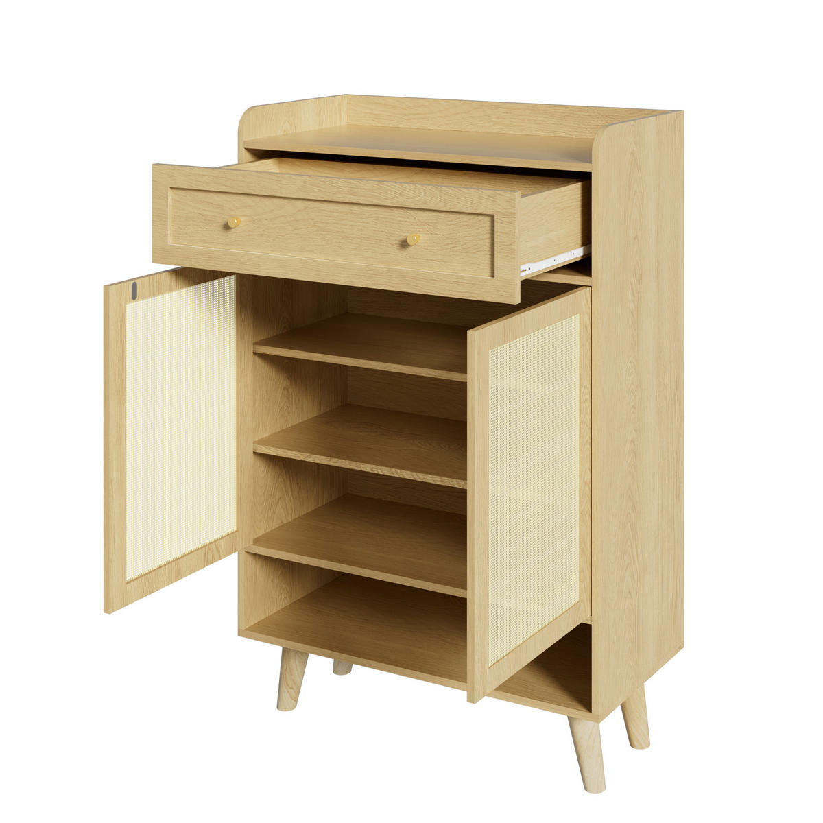 SCHUHSCHRANK Eiche hell 80/35/105 cm - Hellbraun, Holzwerkstoff (80/105/35cm) - PANGIVO