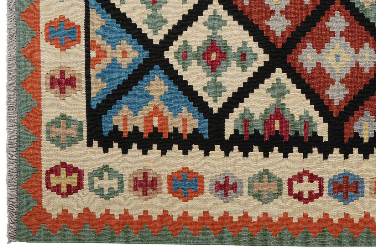 HANDWEBTEPPICH Kelim Gashgai Schwarz 199/151 cm Schurwolle - Schwarz, Textil (151/199cm) - Looma