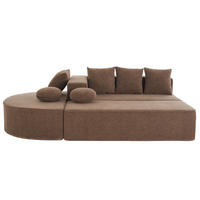 WOHNLANDSCHAFT Chenille Braun mit Kissen - Braun, Textil (263/66/171cm) - WISHDOR