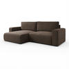 ECKSOFA OPERA L-Form mit Schlaffunktion und Bettkasten, Poso 06 - Braun, Textil (247/143cm) - Lookway