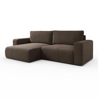 ECKSOFA OPERA L-Form mit Schlaffunktion und Bettkasten, Poso 06 - Braun, Textil (247/143cm) - Lookway