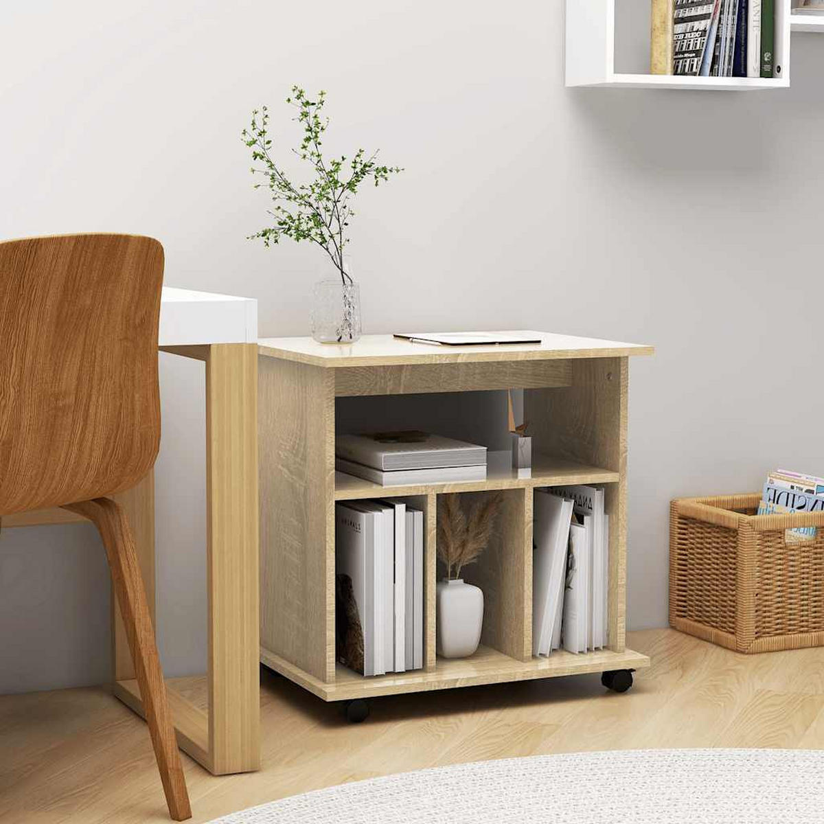 ROLLSCHRANK Sonoma-Eiche 60/45/60 Cm Holzwerkstoff - Braun, Holzwerkstoff (45/60/60cm) - vidaXL