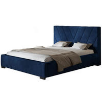 POLSTERBETT Palermo mit Kopfteil, 160x200 cm, Doppelbett mit Bettkasten und Lattenrost aus Holz, Velourstoff Dunkelblau - Dunkelblau, Holz/Textil (160/200cm) - Alpi-Möbel