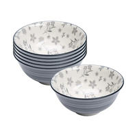 MÜSLISCHALEN Sendai Blume grau ø 15,5 cm 6er Set - Grau, Keramik (15.5cm) - Ritzenhoff Breker