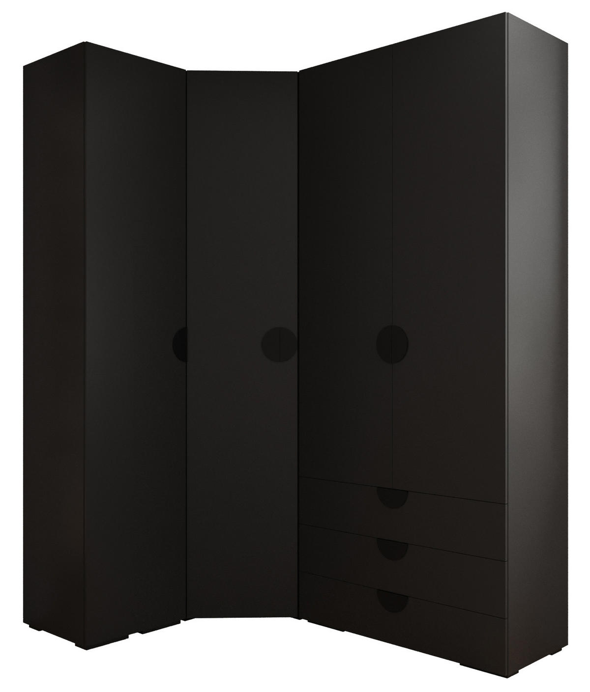GARDEROBEN-SET 236,7/181,7/47 - Schwarz, Holz/Kunststoff (181.7/236.7/47cm) - Abiks Möbel