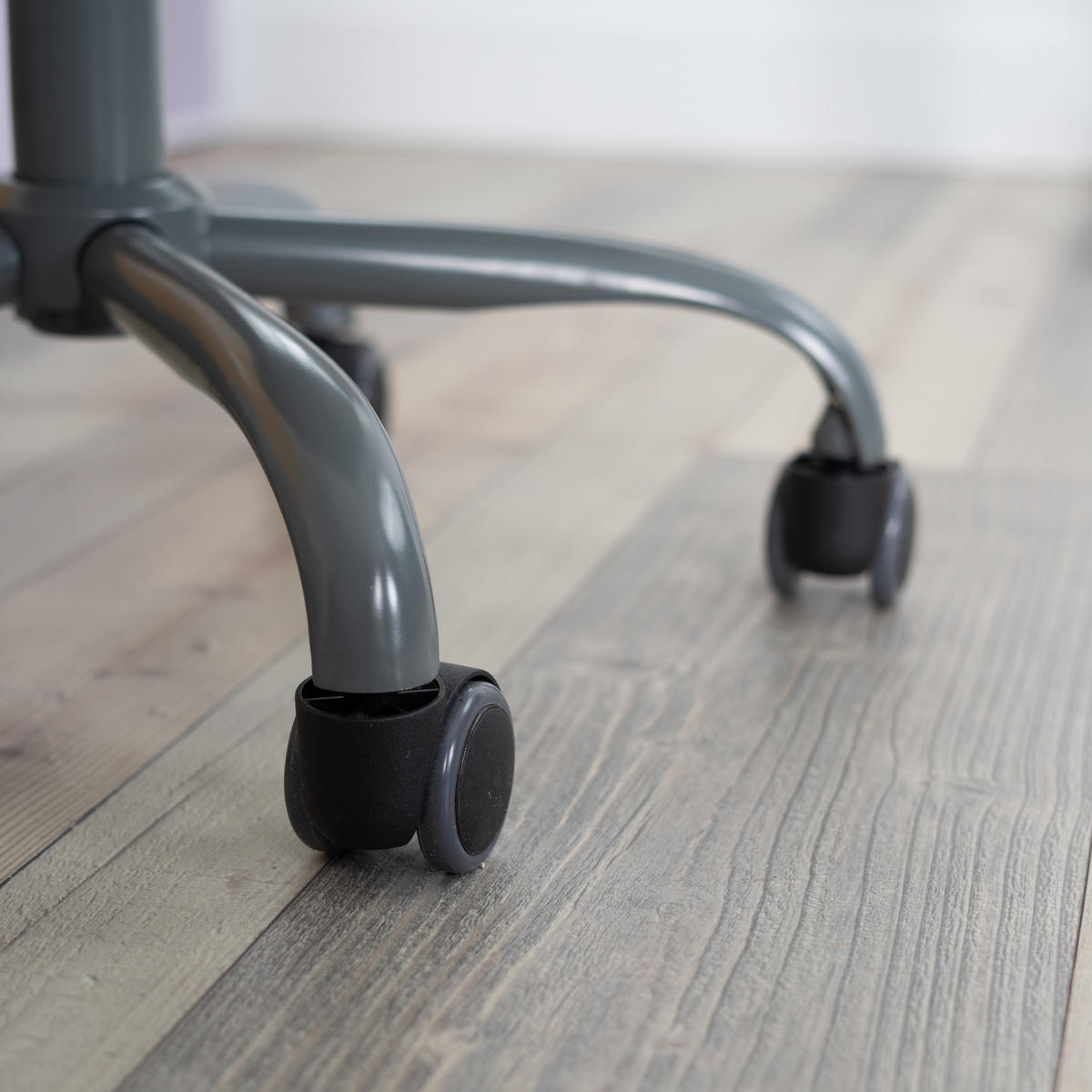 DREHSTUHL Lederlook grau - Grau, Kunststoff/Metall (38/85/39cm) - Urban Meuble