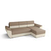 ECKSOFA L REBI L2 Rainbow 05/16 Rechts mit Schlaffunktion, Beige/Creme, L-Form - Beige/Creme, Textil (251/140cm)