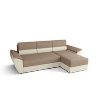 ECKSOFA L REBI L2 Rainbow 05/16 Rechts mit Schlaffunktion, Beige/Creme, L-Form - Beige/Creme, Textil (251/140cm)