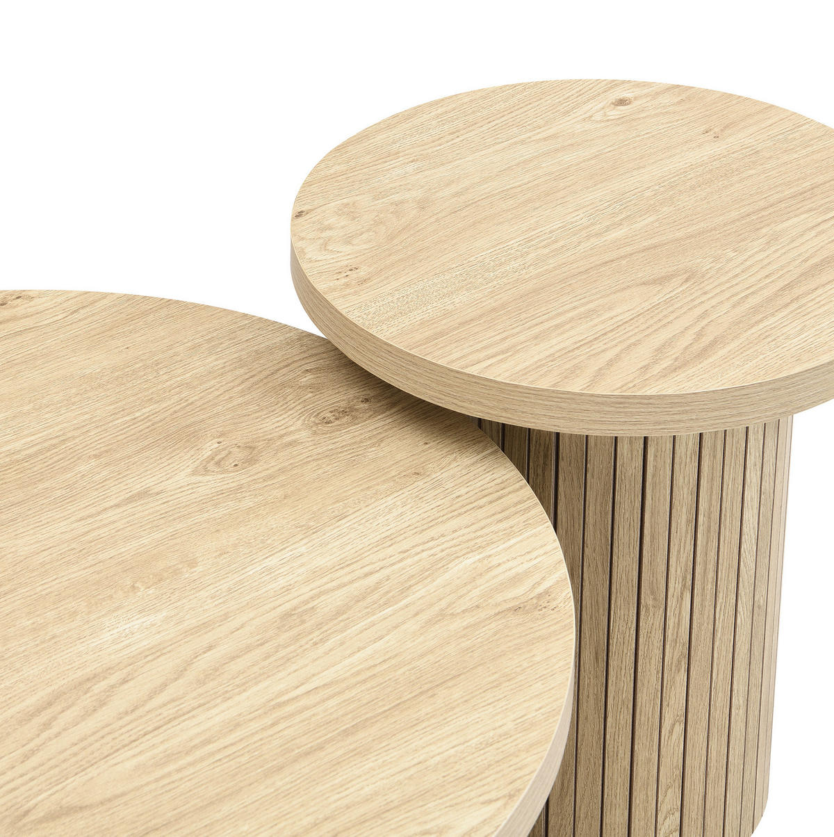 COUCHTISCH-SET aus MDF 66x66x40 cm Natur, 2-teilig platzsparend - Naturfarben, Holzwerkstoff (66/66/40cm) - IVMEU