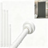 DUSCHVORHANGSTANGE – Weiß – Verstellbar/ausziehbar (68–238 cm) - Weiß, Metall (44cm)