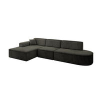 ECKSOFA Ottomane Links IREA-L2-v3 - 328x171x79 cm Schwarz - Schwarz, Holzwerkstoff/Textil (328/171cm) - ALTDECOR