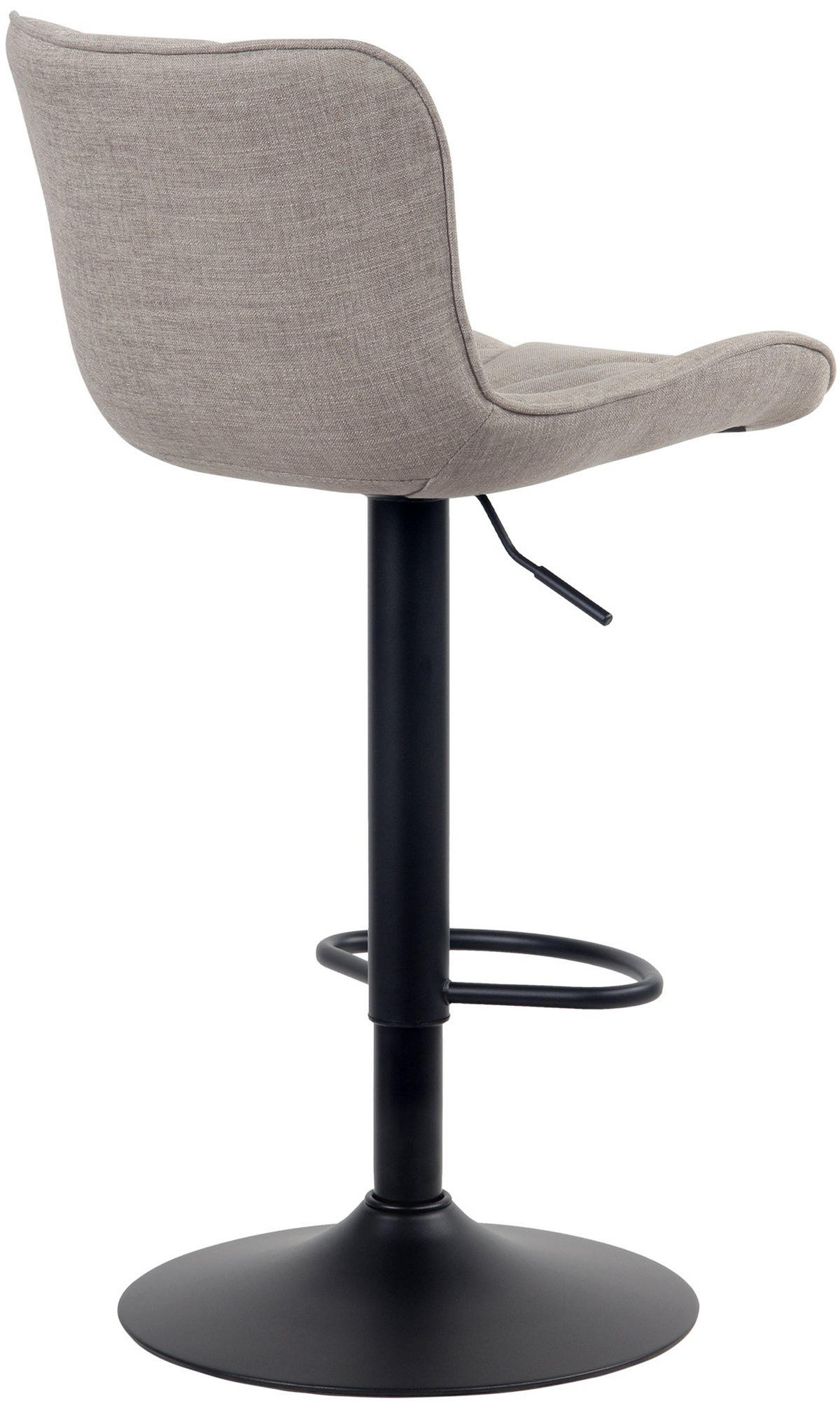 BARHOCKER Linea Stoff taupe - Schwarz/Grau, Textil/Metall (48/107/54cm) - TPFLiving
