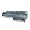 ECKSOFA rechts Mamaia aus Samt hellblau 5 Sitzplätze - Hellblau, Textil (185/293cm) - Micadoni