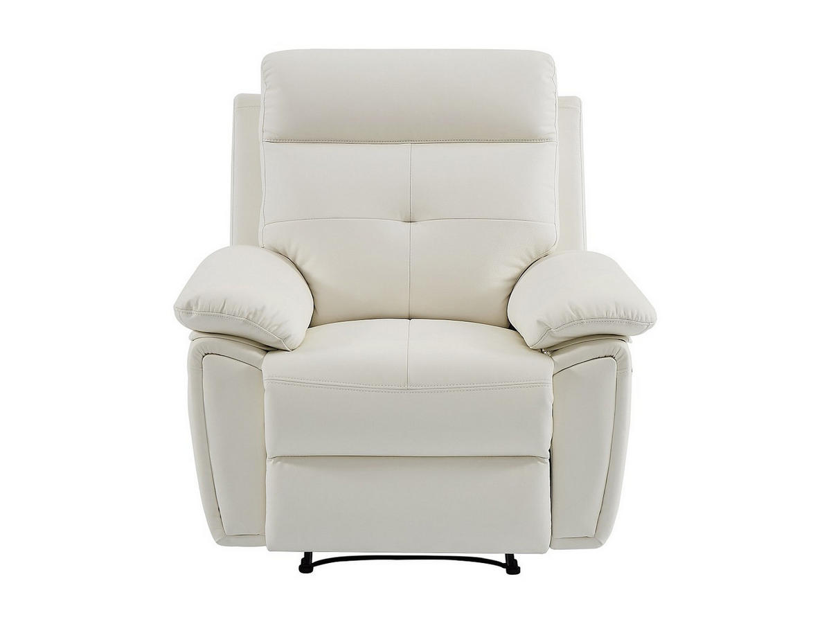 RELAXSESSEL - 1 Person-Sitzer - Leder - Weiß - - Weiß, Leder (99/101/92cm) - Vente-Unique