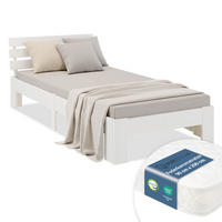 HOLZBETT Weiß 90/200 cm Jugendbett mit Federkernmatratze - Weiß, Holz (90/200cm) - Homestyle4u
