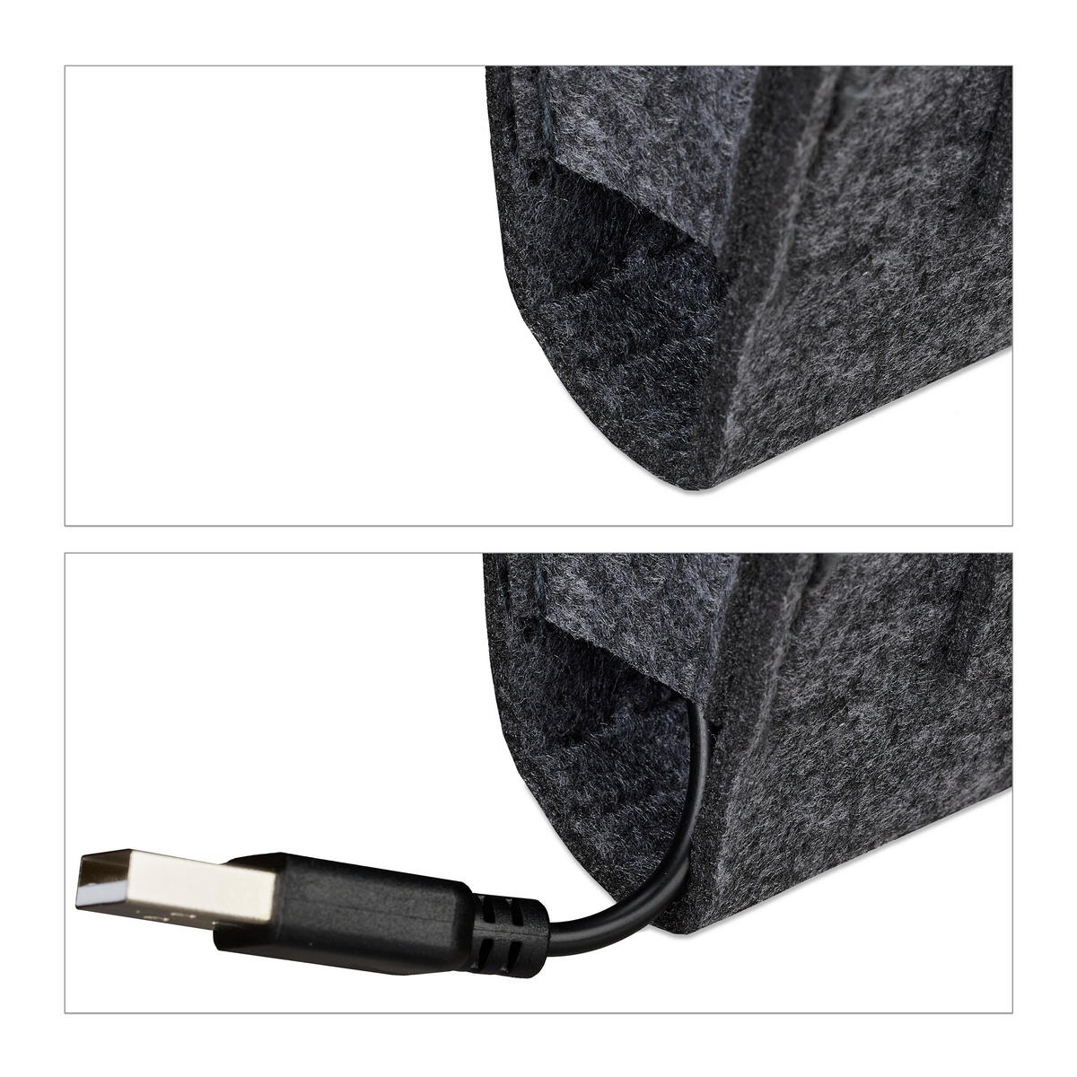 BETTTASCHE - Anthrazit, Textil - Relaxdays